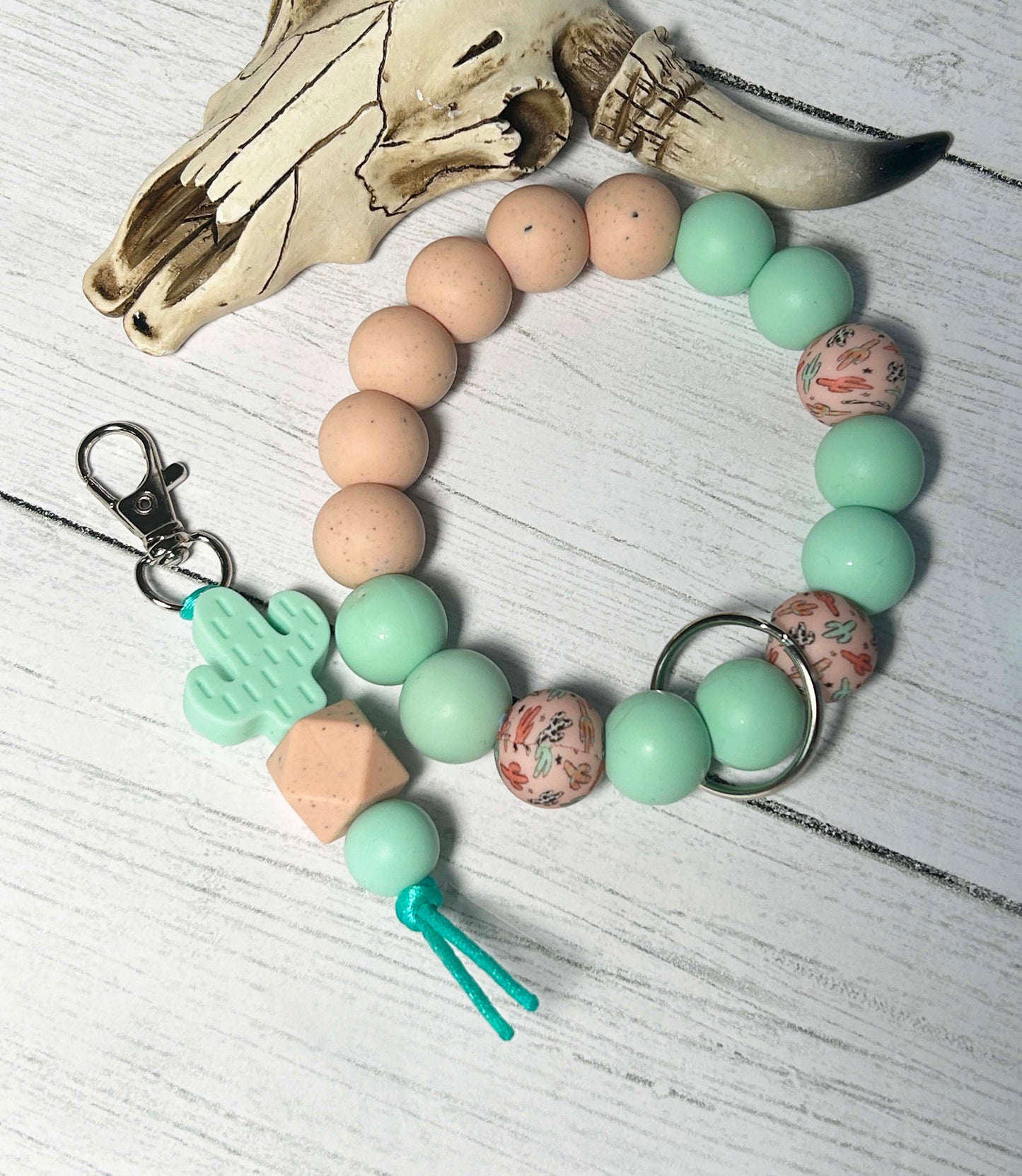 Boho Cactus Wristlet Keyring