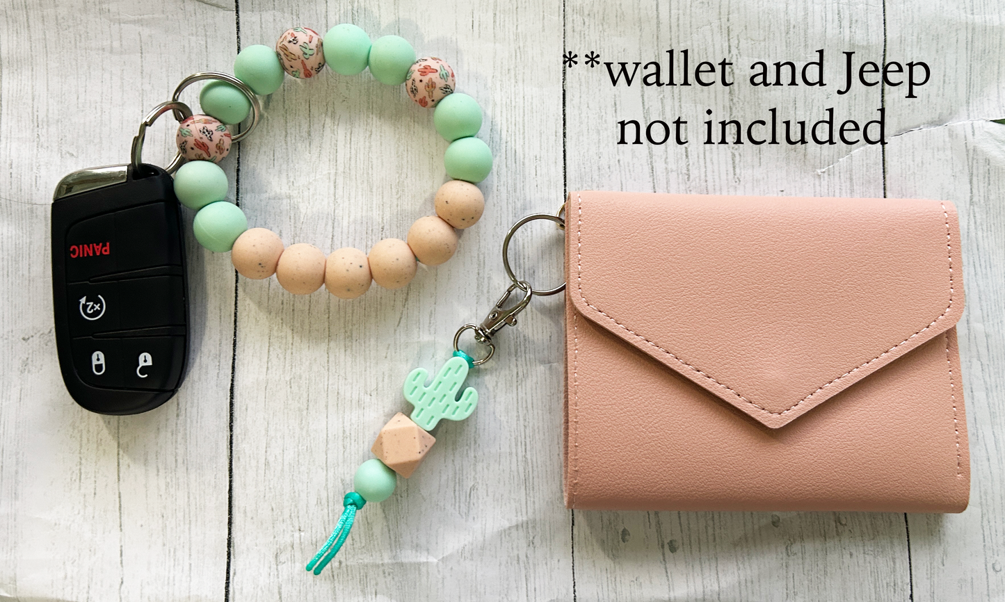 Boho Cactus Wristlet Keyring